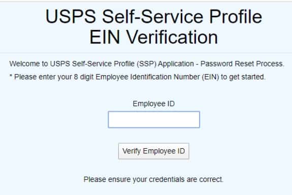 Create USPS employees self service profile